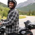 Hot Leathers Men's 'Last Stand' Gray Cotton Flannel Shirt - Button Front - Riding Protective Wear - JKM3004