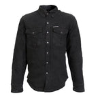 Hot Leathers Men's 'Backroad' Black Cotton Flannel Shirt - Button Front - Riding Protective Wear - JKM3009