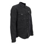 Hot Leathers Men's 'Backroad' Black Cotton Flannel Shirt - Button Front - Riding Protective Wear - JKM3009