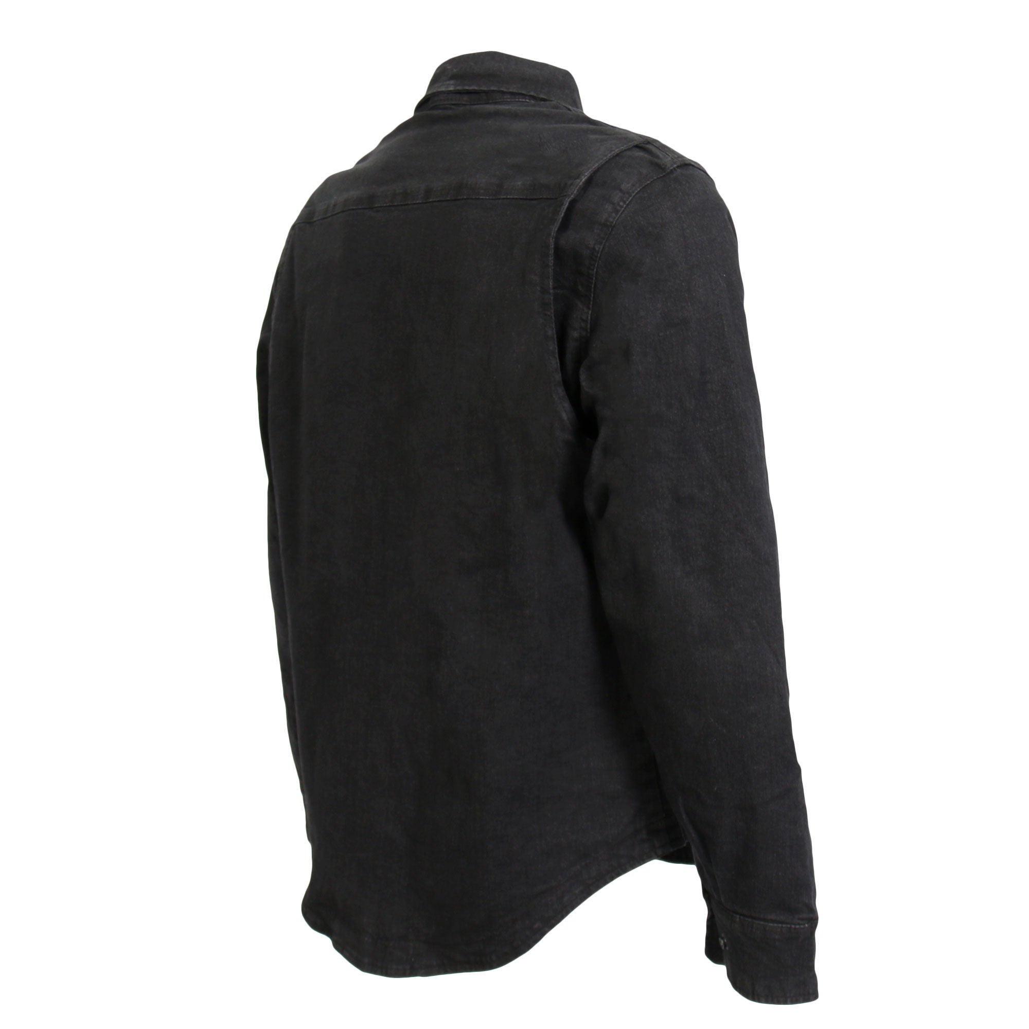 Hot Leathers Men's 'Backroad' Black Cotton Flannel Shirt - Button Front - Riding Protective Wear - JKM3009
