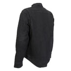 Hot Leathers Men's 'Backroad' Black Cotton Flannel Shirt - Button Front - Riding Protective Wear - JKM3009