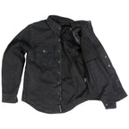 Hot Leathers Men's 'Backroad' Black Cotton Flannel Shirt - Button Front - Riding Protective Wear - JKM3009