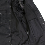 Hot Leathers Men's 'Backroad' Black Cotton Flannel Shirt - Button Front - Riding Protective Wear - JKM3009