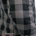 Hot Leathers Men's 'Black Flag' Gray/Black Cotton Flannel Shirt - Button Front - Riding Protective Wear - JKM3203