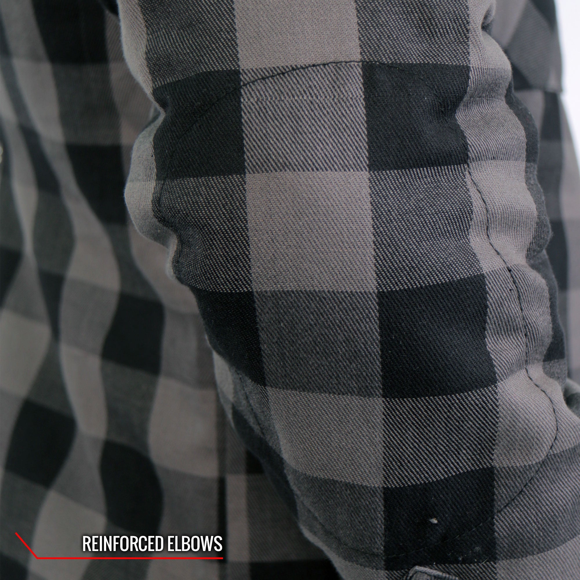 Hot Leathers Men's 'Black Flag' Gray/Black Cotton Flannel Shirt - Button Front - Riding Protective Wear - JKM3203