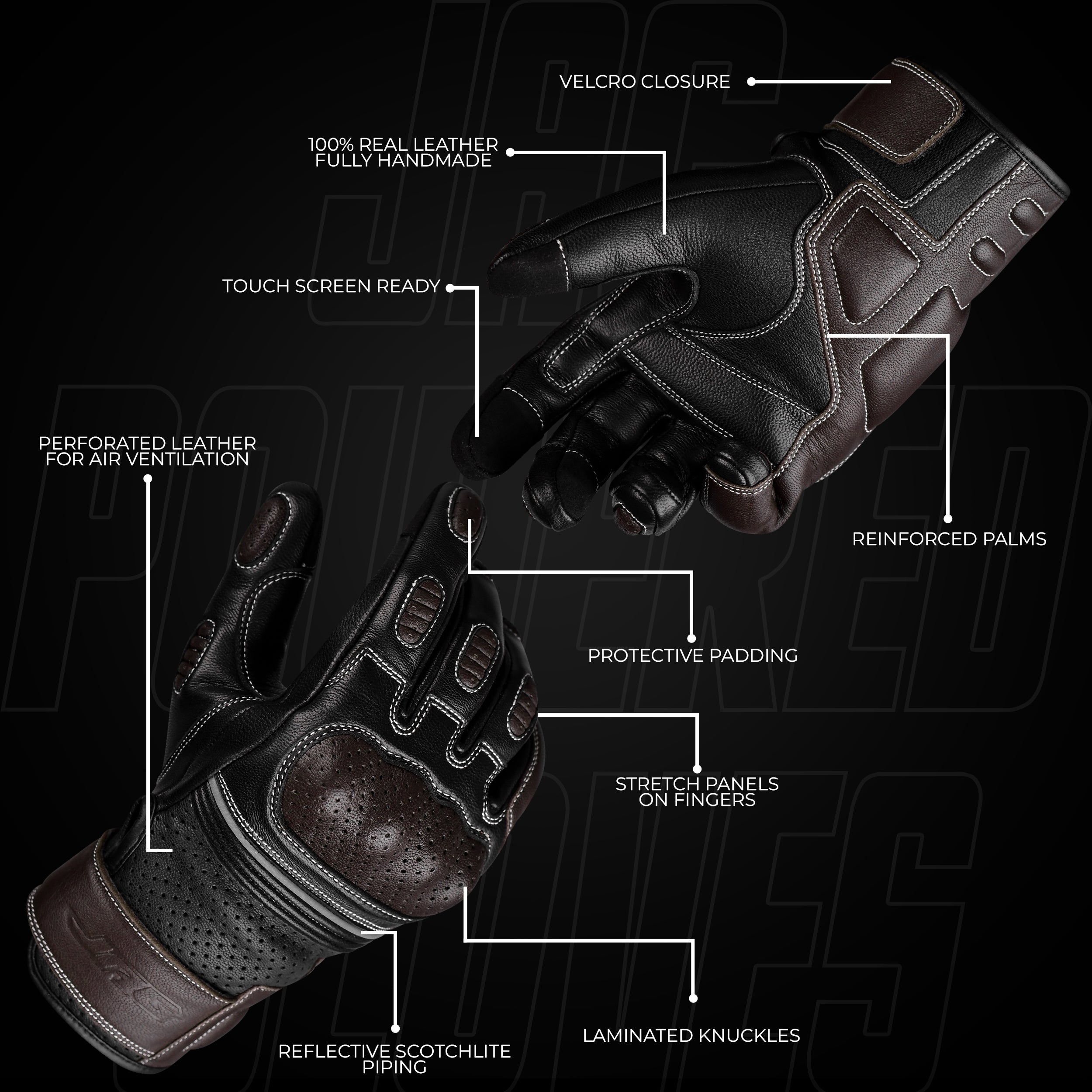 Ninja Leather Motorcycle Gloves