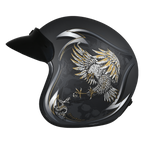 DOT Approved Daytona Cruiser Open Face Motorcycle Helmet - Men, Women & Youth - With Visor & Graphics - W/ Wild Soul