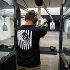 Men's Long Sleeve T-Shirt with American Eagle & Flag Print