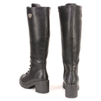 Milwaukee Leather MBL9442 Women's Black Lace-Up Tall Biker Fashion Boots with Platform Heel & Studs