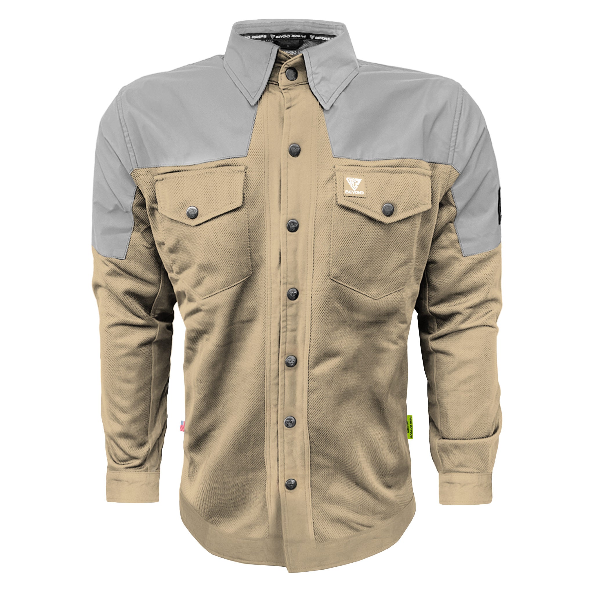 Summer Mesh Reflective Shirt Khaki Eclipse