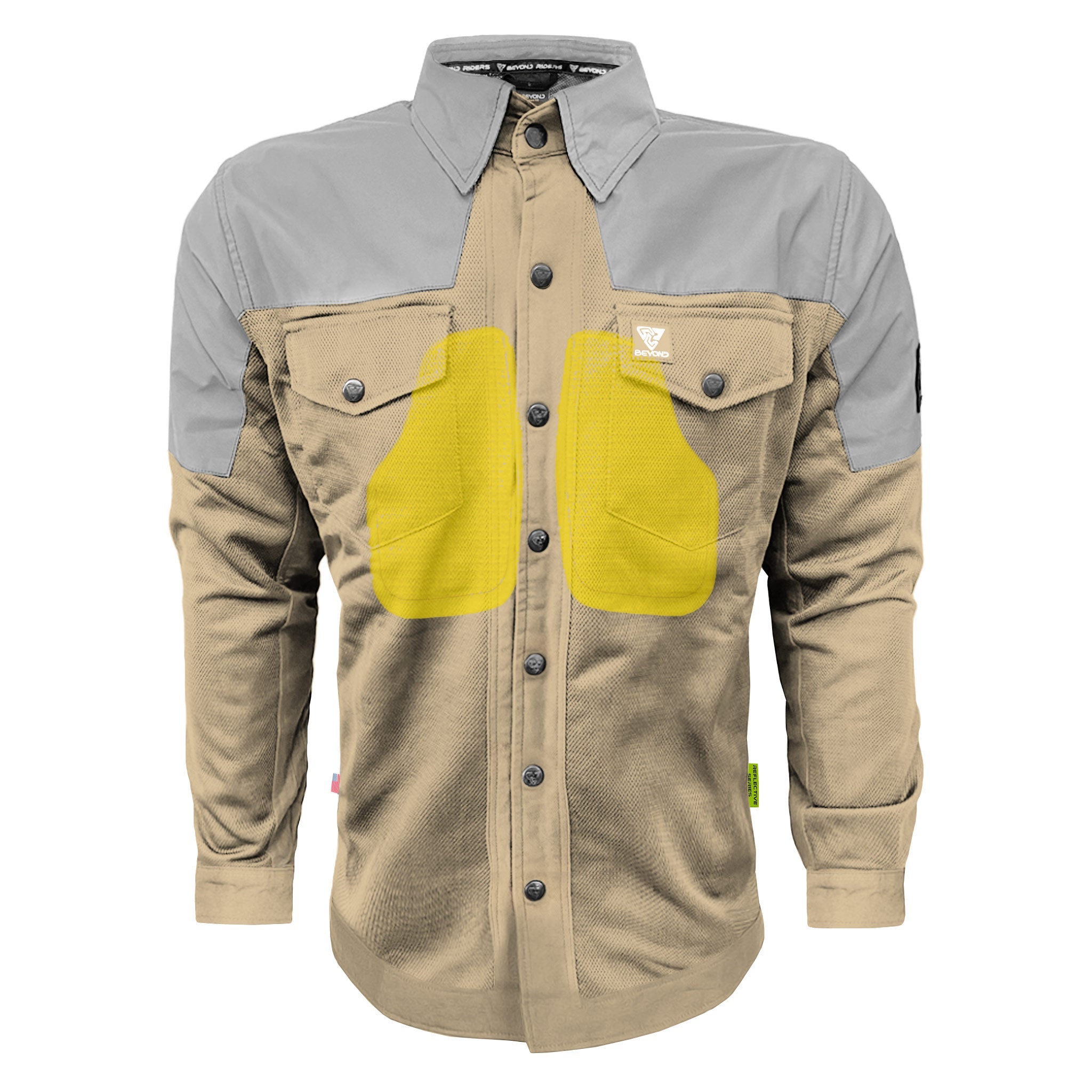 Summer Mesh Reflective Shirt Khaki Eclipse