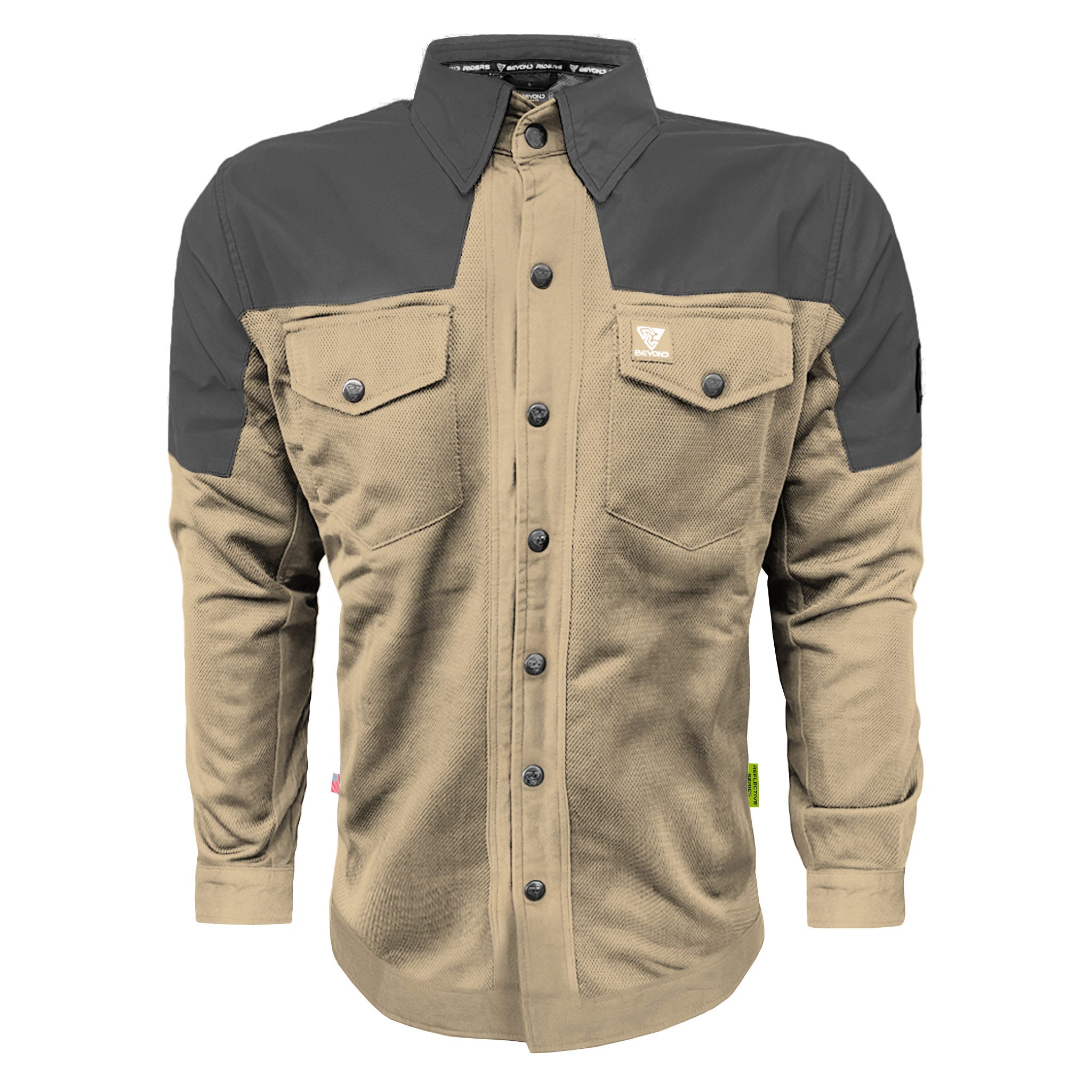 Summer Mesh Reflective Shirt Khaki Nebula