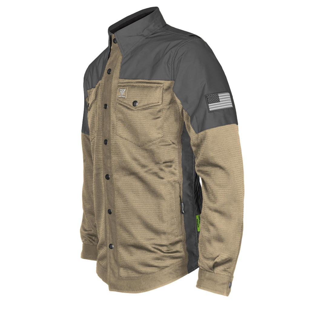 Summer Mesh Reflective Shirt Khaki Nebula