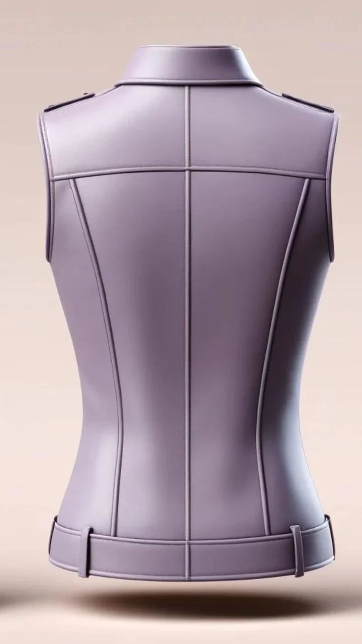 Charlotte Purple Leather Vest for Women