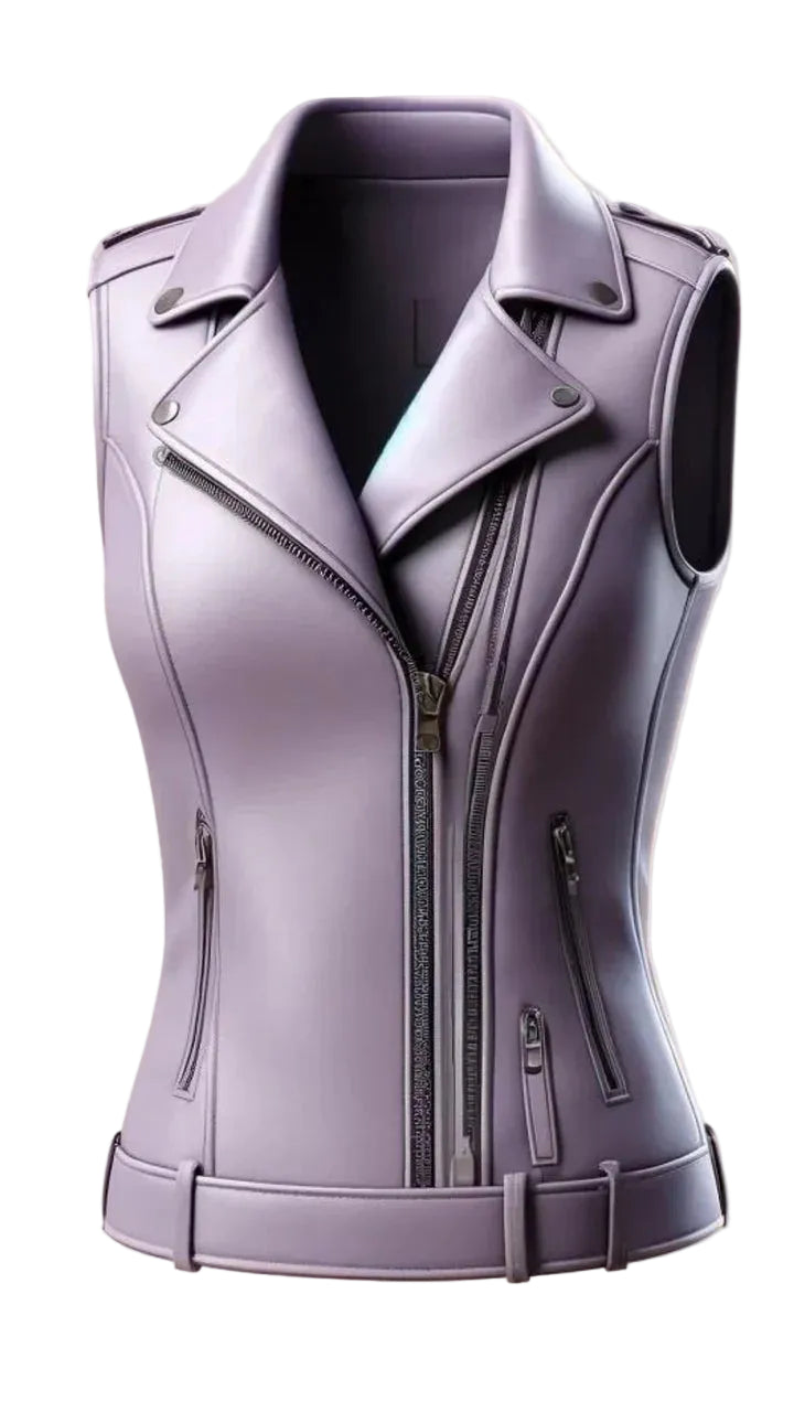 Charlotte Purple Leather Vest for Women