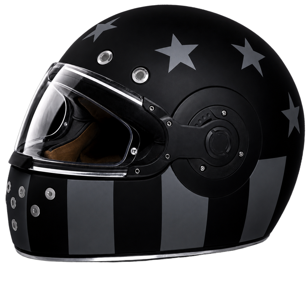 D.O.T. & ECE Daytona Retro Full Face Motorcycle Helmet: Vintage Style for Men, Women, & Youth - W/ Captain America Stealth