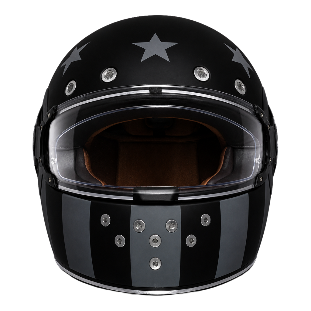 D.O.T. & ECE Daytona Retro Full Face Motorcycle Helmet: Vintage Style for Men, Women, & Youth - W/ Captain America Stealth