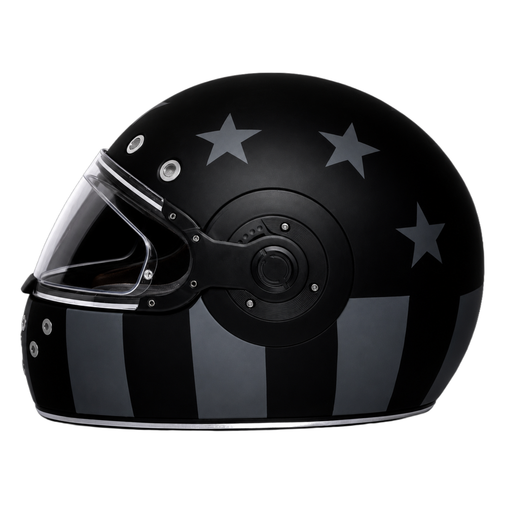 D.O.T. & ECE Daytona Retro Full Face Motorcycle Helmet: Vintage Style for Men, Women, & Youth - W/ Captain America Stealth