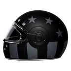 D.O.T. & ECE Daytona Retro Full Face Motorcycle Helmet: Vintage Style for Men, Women, & Youth - W/ Captain America Stealth