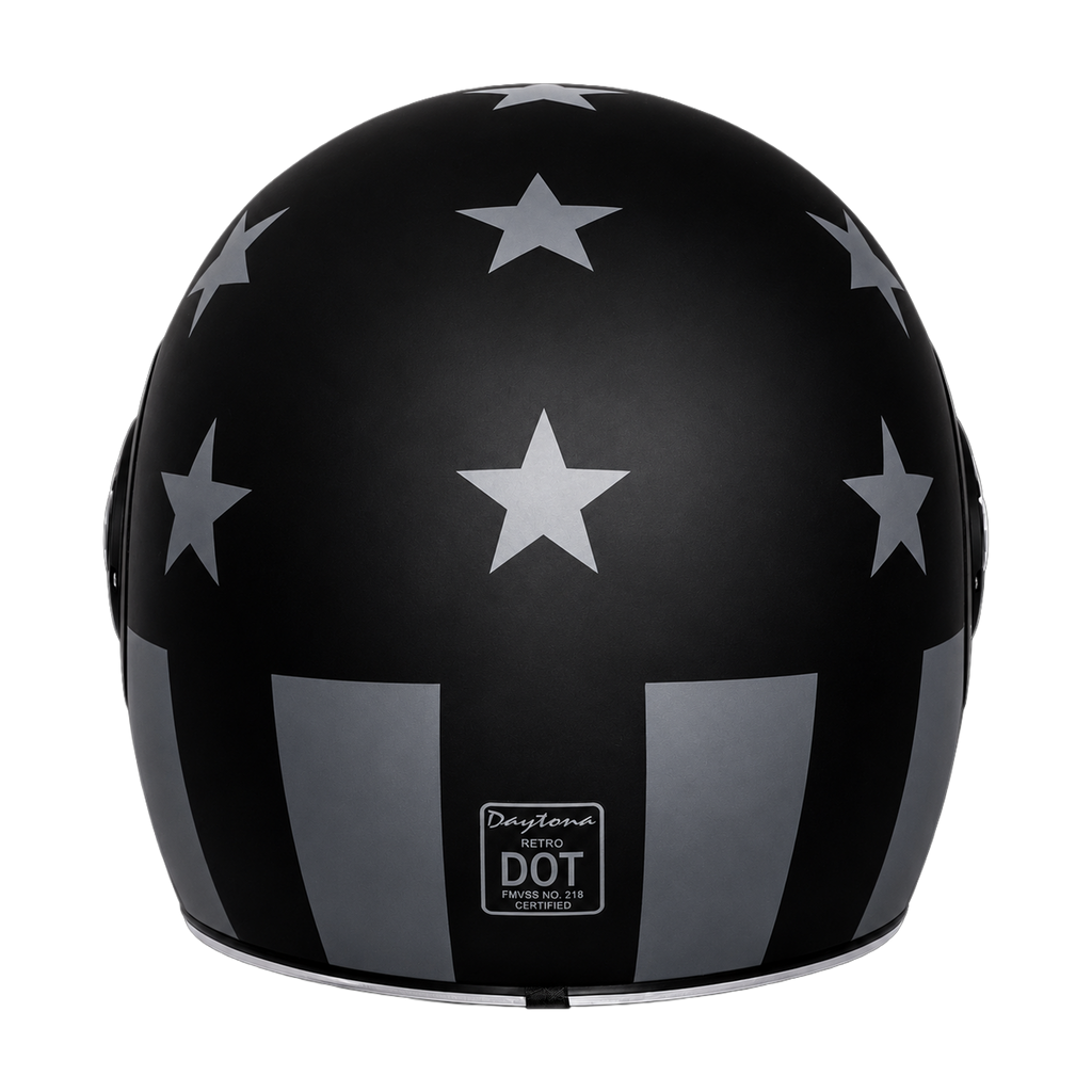 D.O.T. & ECE Daytona Retro Full Face Motorcycle Helmet: Vintage Style for Men, Women, & Youth - W/ Captain America Stealth