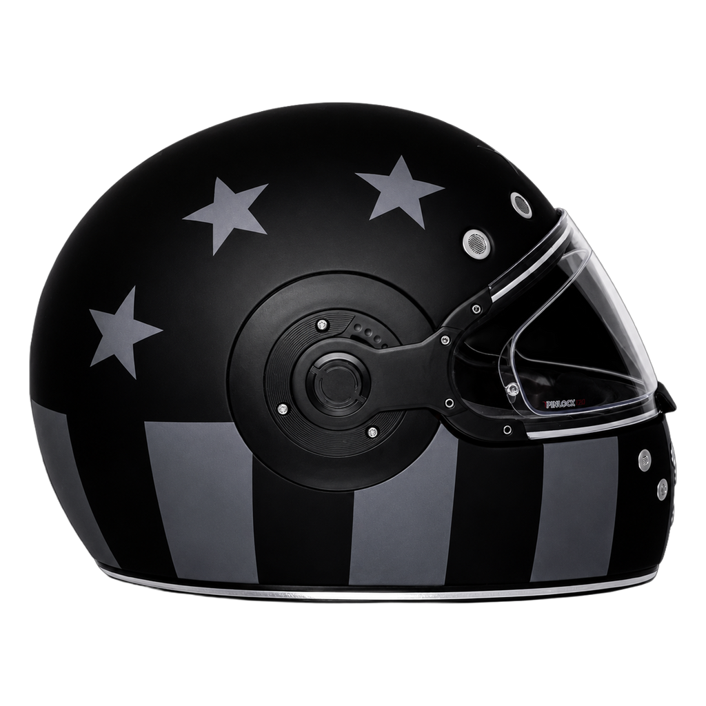 D.O.T. & ECE Daytona Retro Full Face Motorcycle Helmet: Vintage Style for Men, Women, & Youth - W/ Captain America Stealth