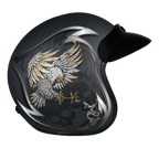 DOT Approved Daytona Cruiser Open Face Motorcycle Helmet - Men, Women & Youth - With Visor & Graphics - W/ Wild Soul