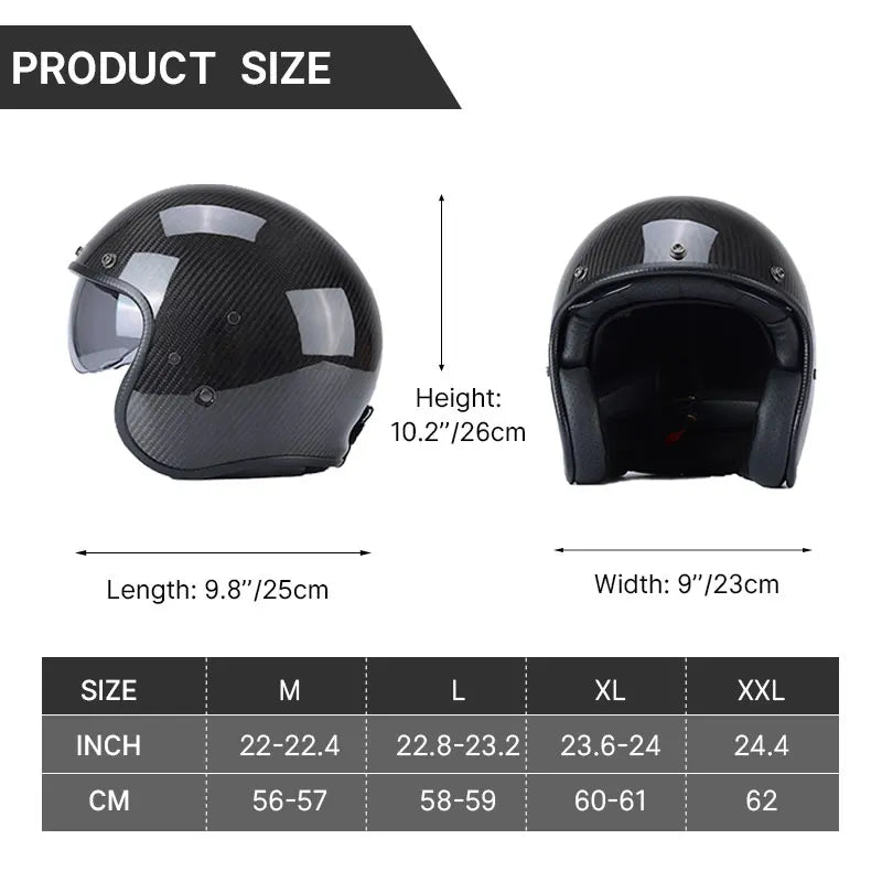 Carbon Fiber Retro Motorcycle Helmet