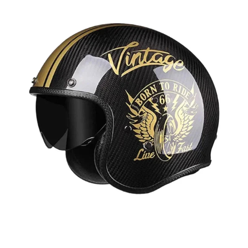 Carbon Fiber Retro Motorcycle Helmet