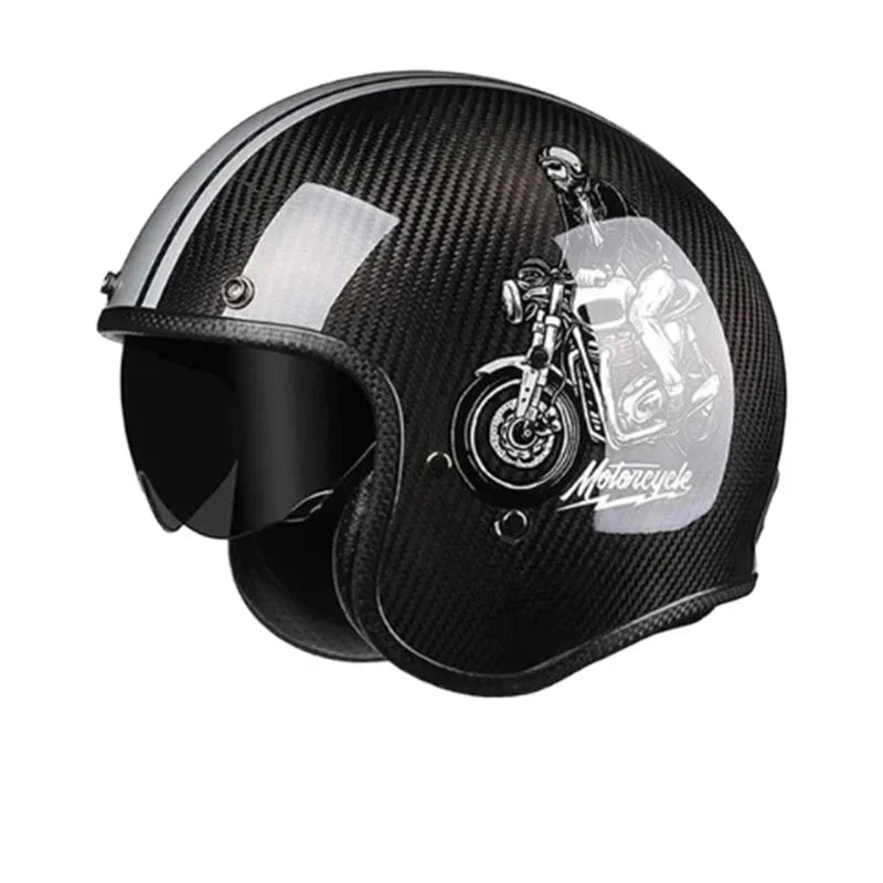 Carbon Fiber Retro Motorcycle Helmet