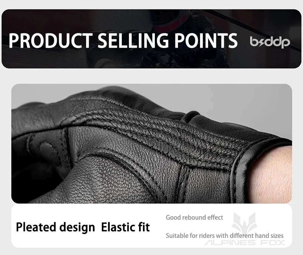 Vintage Real Leather Breathable Touchscreen Gloves