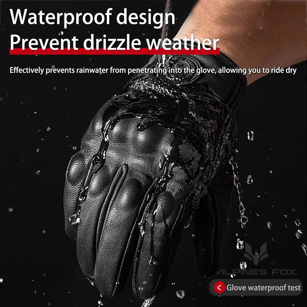 Vintage Real Leather Breathable Touchscreen Gloves