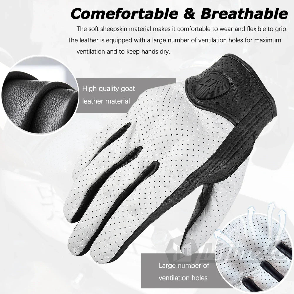 Vintage Protective Motorcycle Retro Leather Gloves