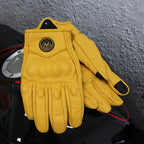 Vintage Real Leather Breathable Touchscreen Gloves