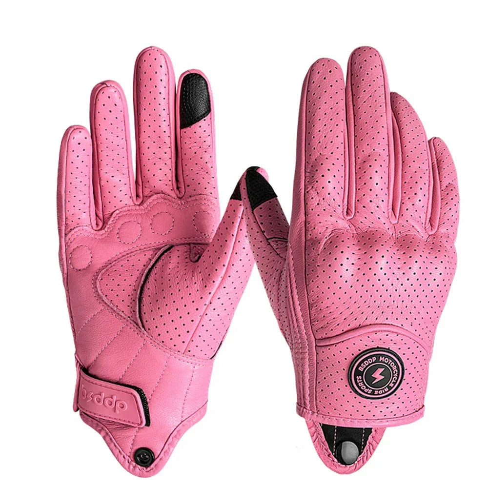 Vintage Real Leather Breathable Touchscreen Gloves