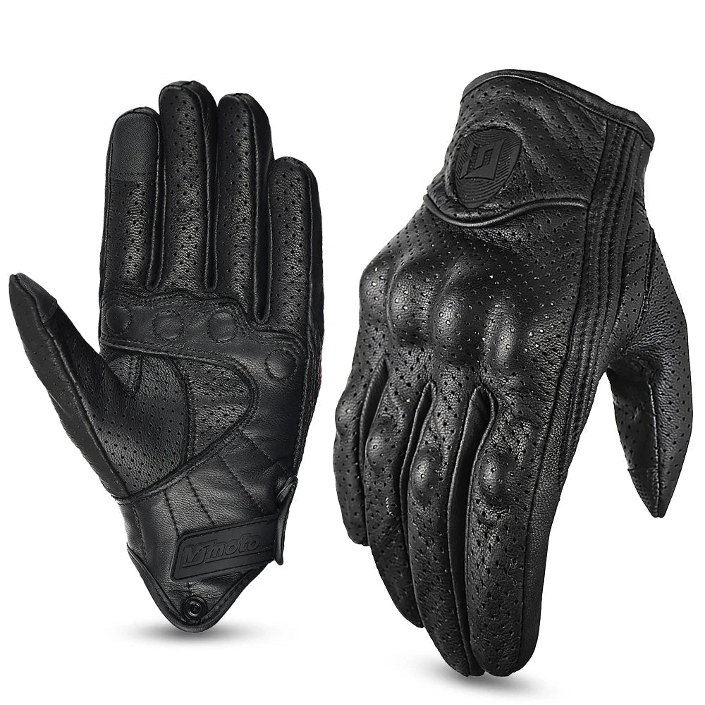Vintage Protective Motorcycle Retro Leather Gloves