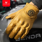 Vintage Real Leather Breathable Touchscreen Gloves