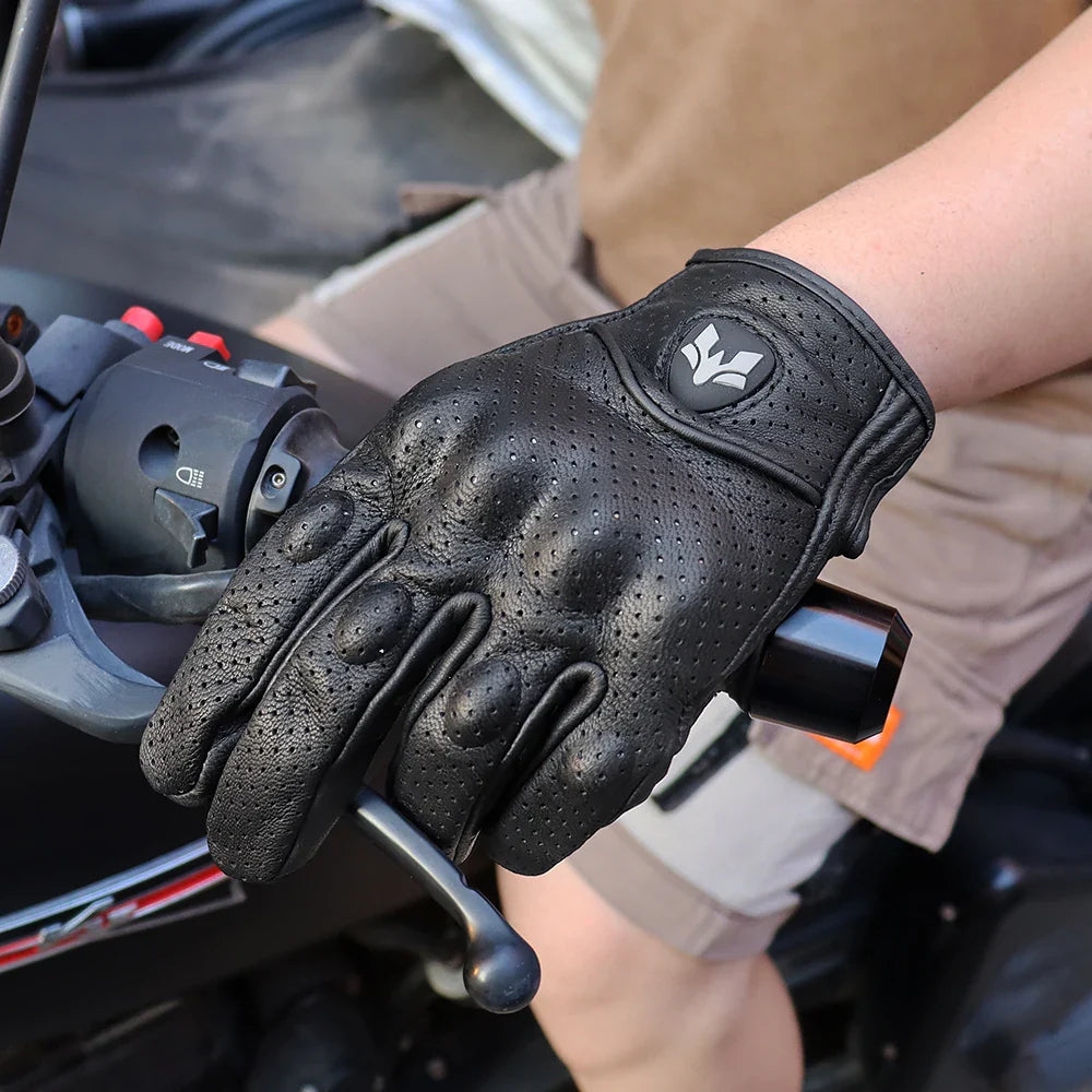 Vintage Real Leather Breathable Touchscreen Gloves