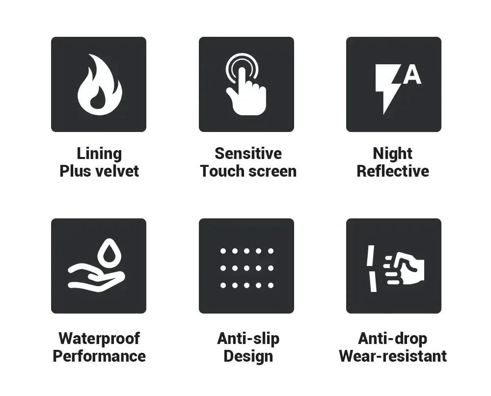 Warm Winter Waterproof Windproof Anti-Slip Gloves