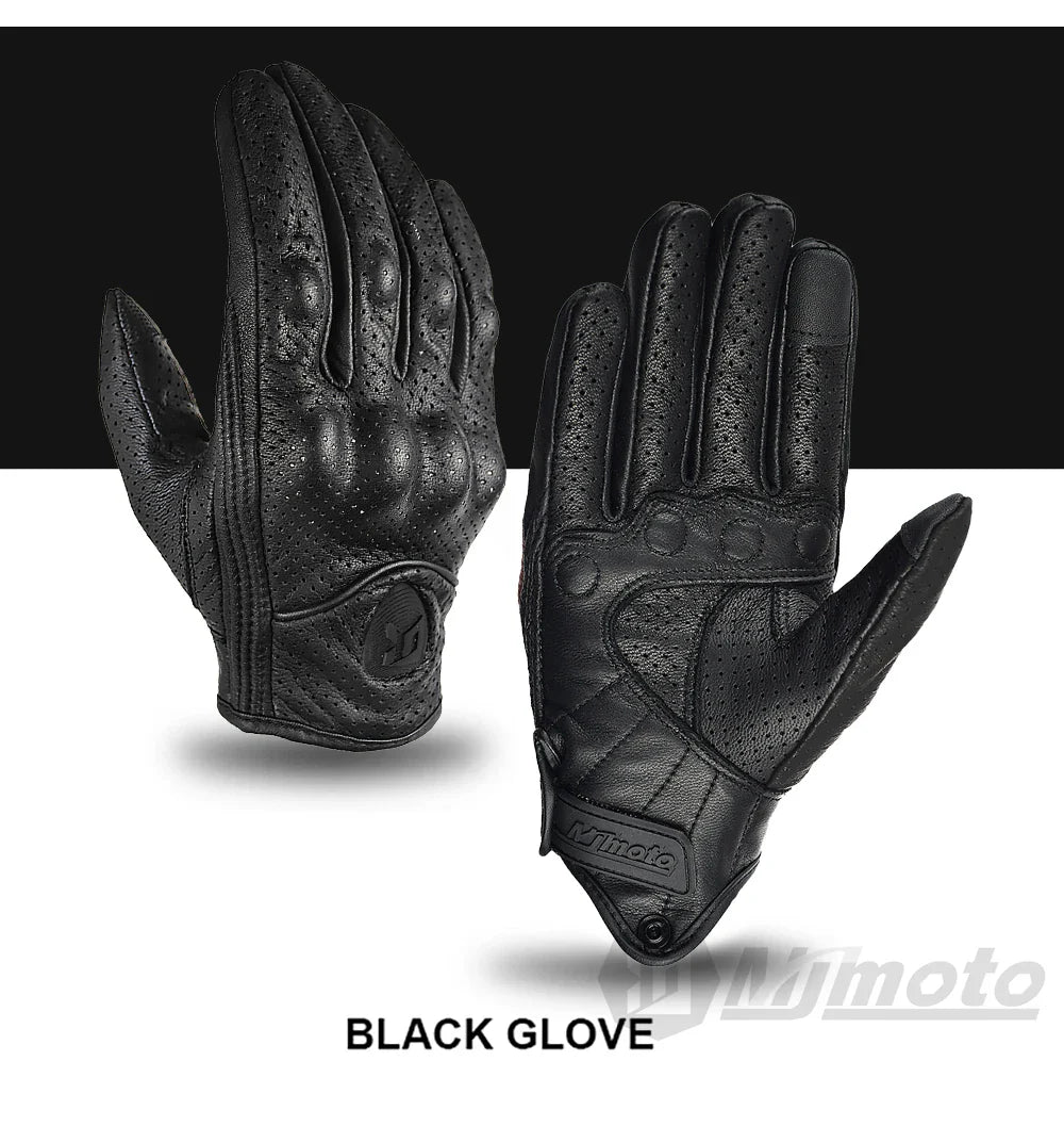 Vintage Protective Motorcycle Retro Leather Gloves