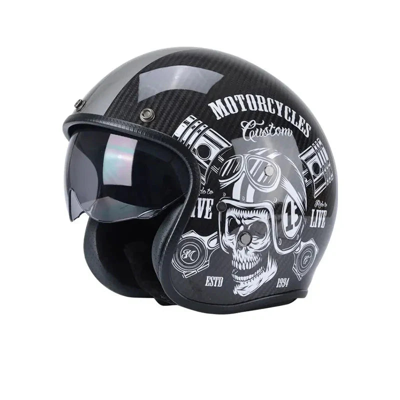 Carbon Fiber Retro Motorcycle Helmet