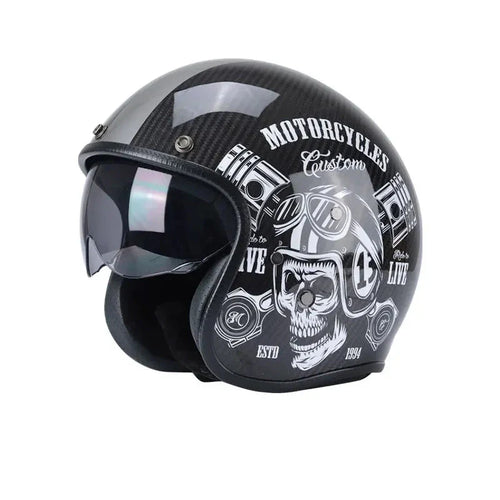 Carbon Fiber Retro Motorcycle Helmet