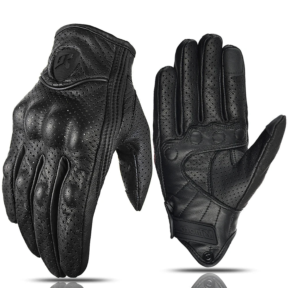 Vintage Protective Motorcycle Retro Leather Gloves