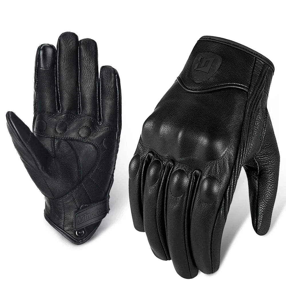Vintage Protective Motorcycle Retro Leather Gloves