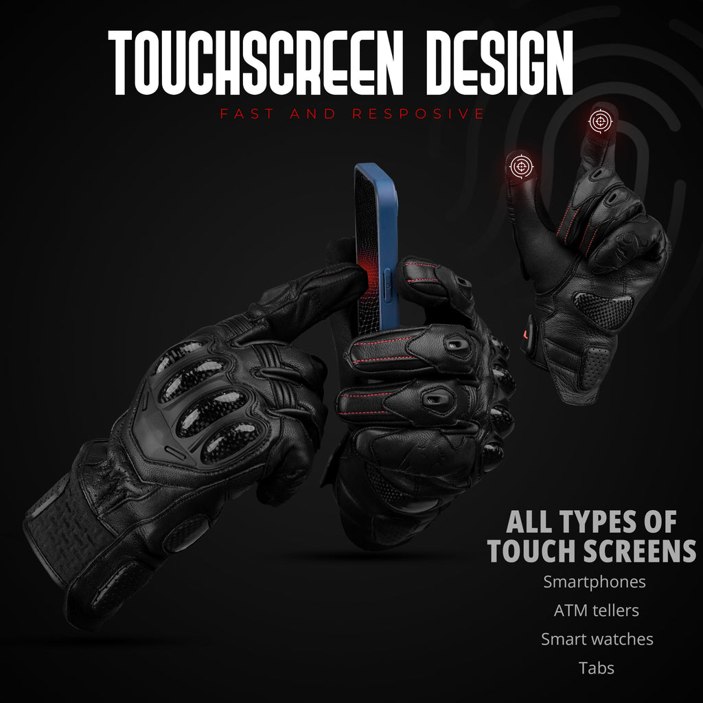 Gladiator Genuine Leather Motorcycle Gloves