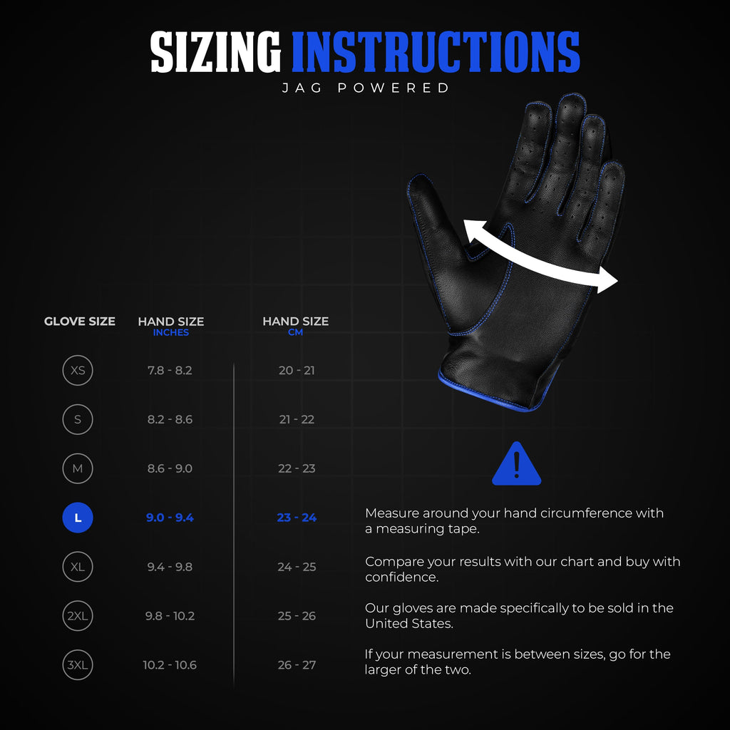 Leather Dark Knight Gloves - Full Finger Design (Blue)