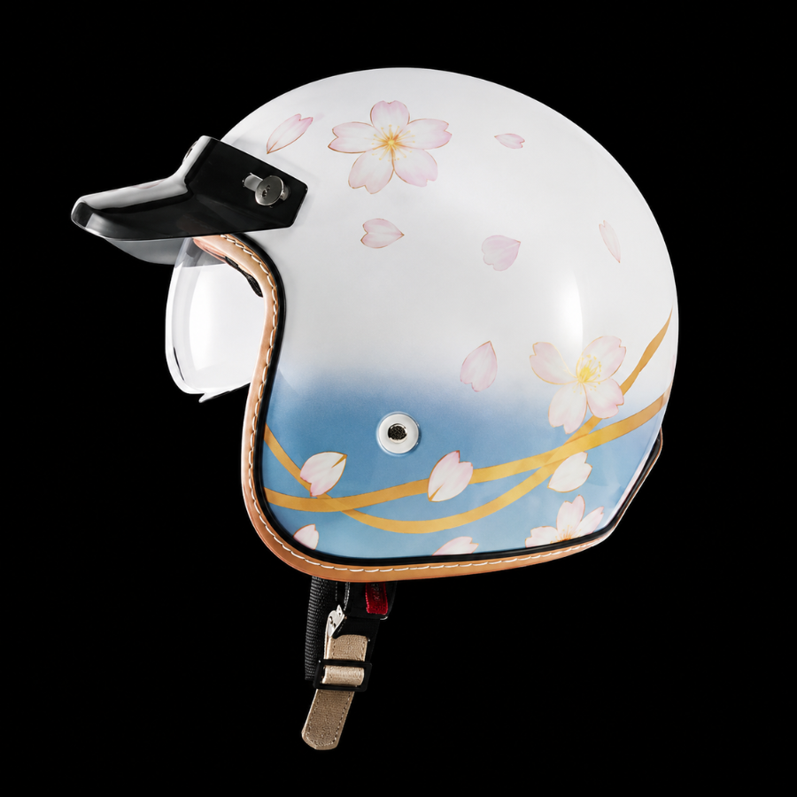 The Street King Vintage Open Face Motorcycle Helmet