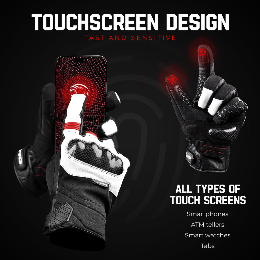 Carbon X Leather Motorcycle Riding Gloves