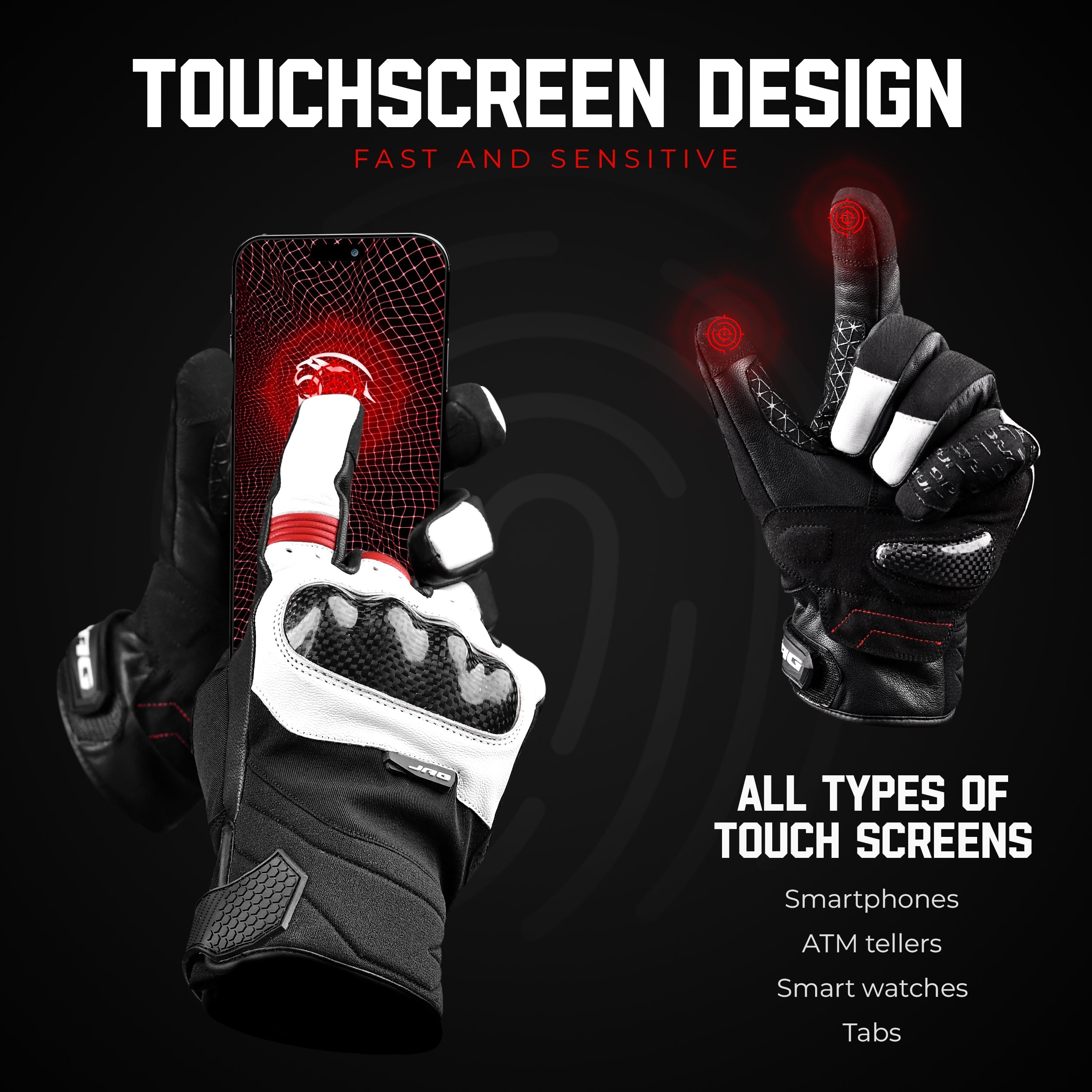 Carbon X Leather Motorcycle Riding Gloves