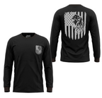 Men's Long Sleeve T-Shirt with American Eagle & Flag Print