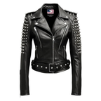 Black Biker Real Leather Jacket
